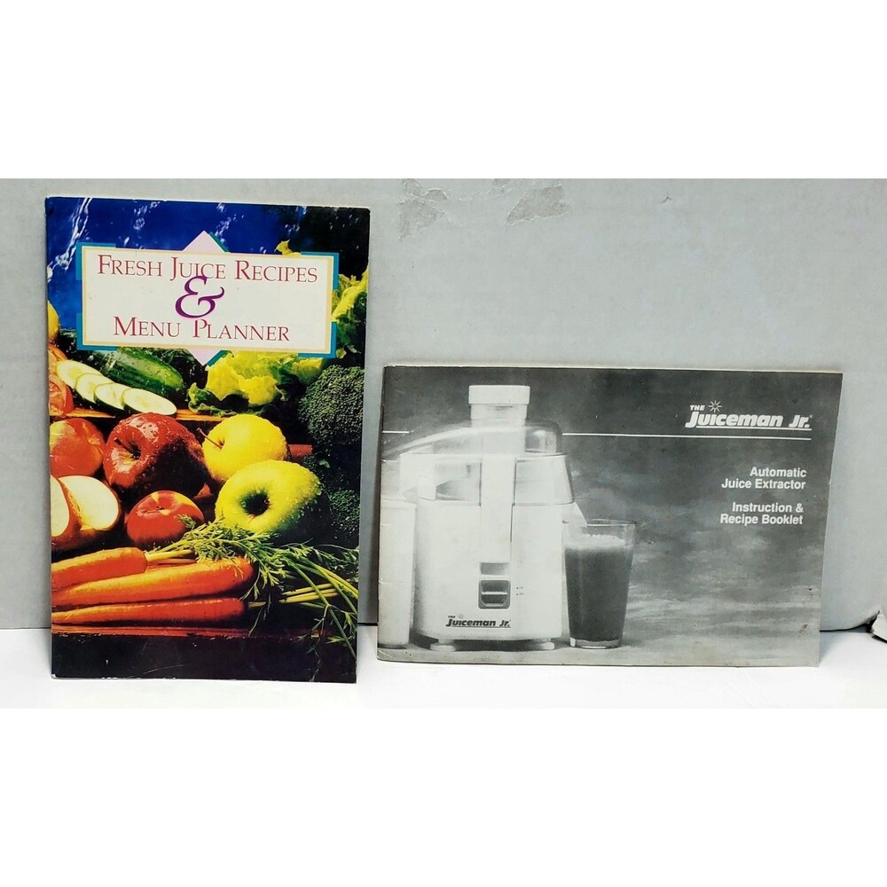 The Juiceman Jr Instruction & Recipe Book + Menu Planner 3rd Print 1992